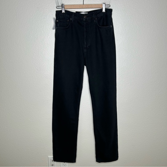 NWT Agolde 90's Pinch Waist Long High Rise Straight jeans in Crushed 27 - Picture 2 of 13